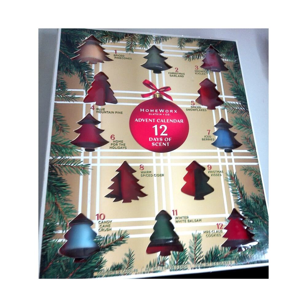 Slatkin HomeWorx Votive Candle Christmas Holiday Advent Calendar 12 Days Scent